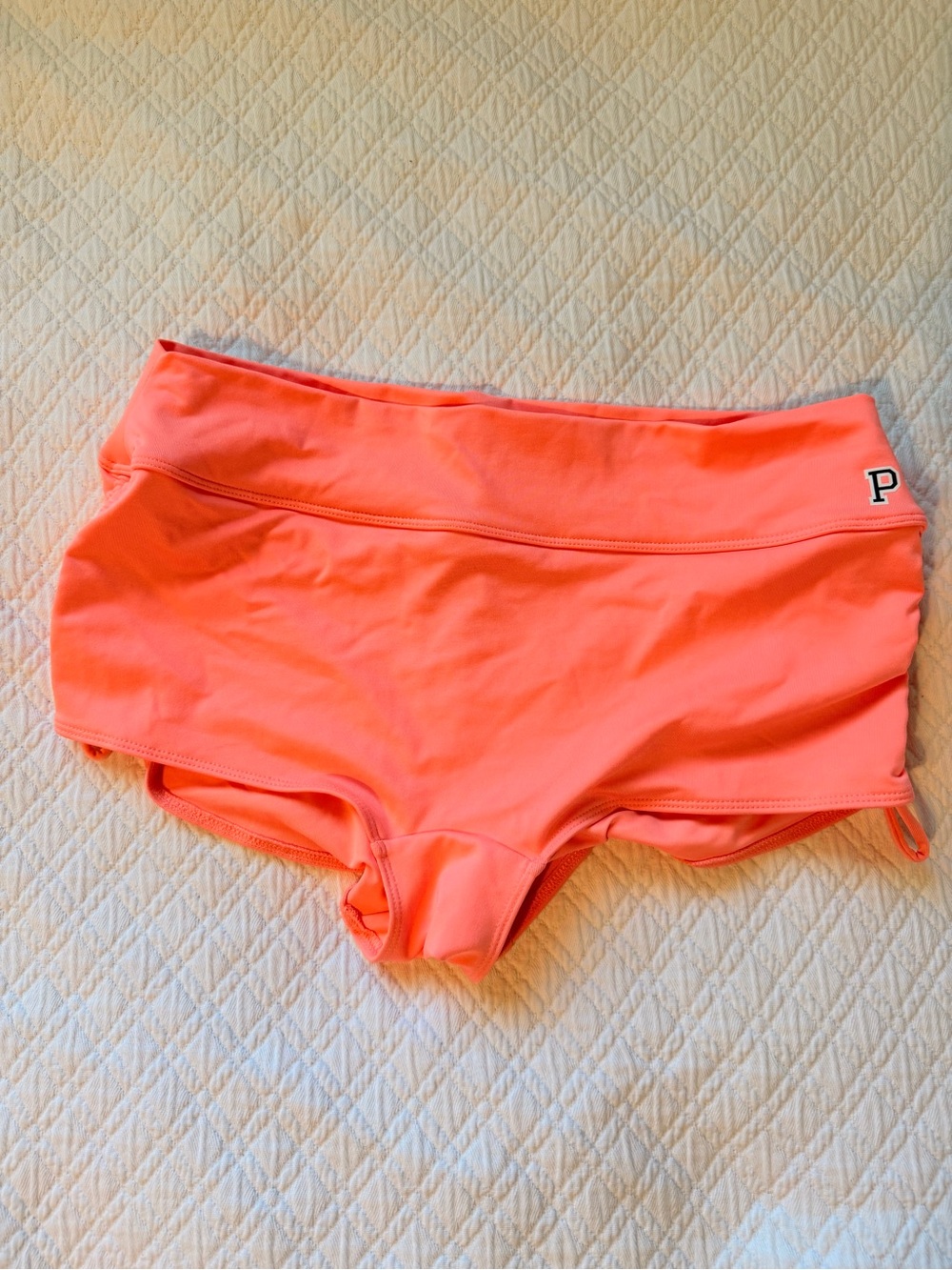 PINK Victoria's Secret Neon Coral Swim Boyshorts